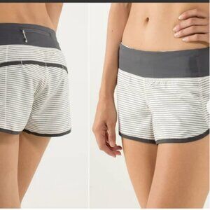 Lululemon Run Speed Shorts Hyper Stripe Reflective Angel Wing Soot Light Size 8